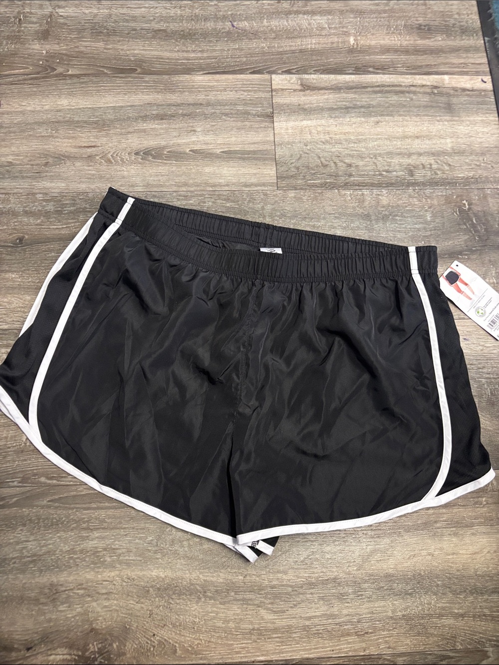 NWT Members Mark Black Athletic Shorts with White Trim, sz XXL